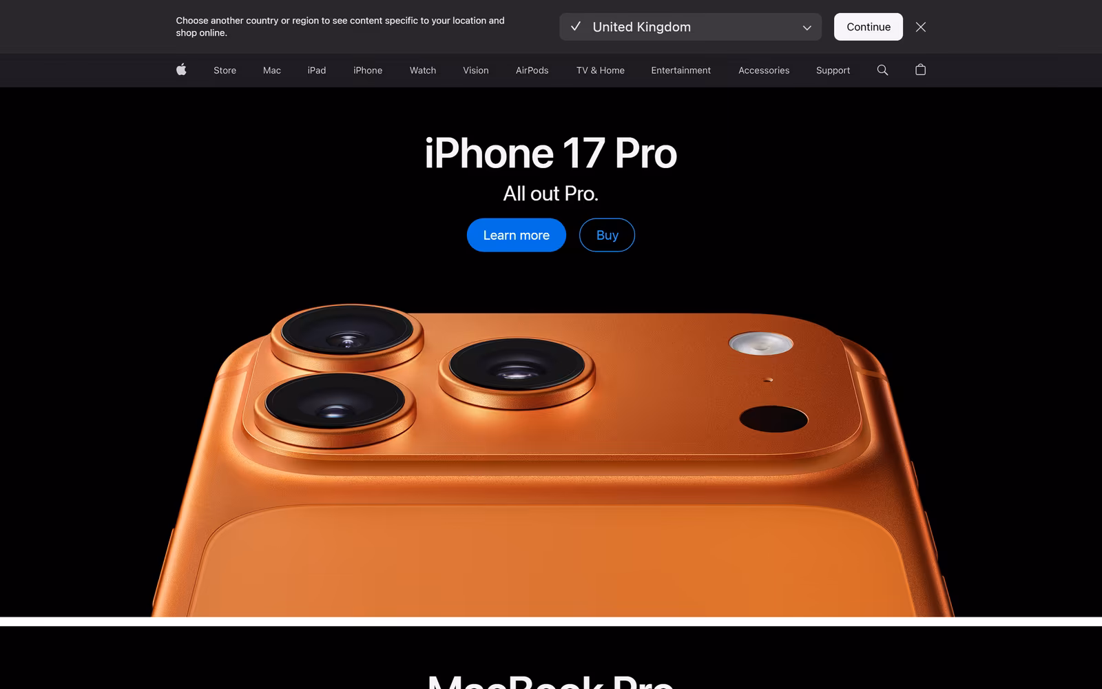Apple — Minimalist E-commerce website design