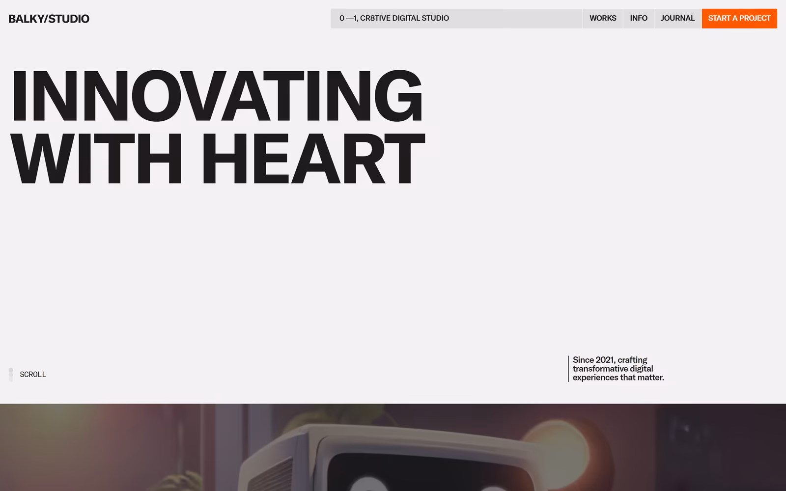 Balky Studio — Minimalist Studio website design