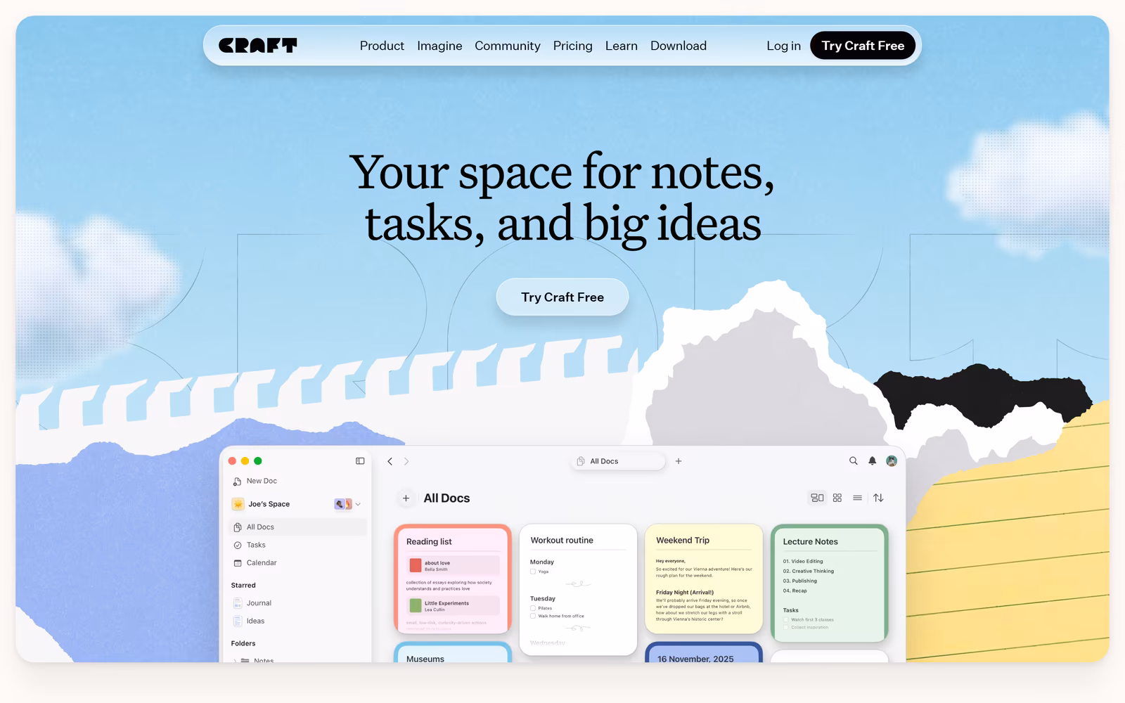 Craft — Minimalist SaaS website design