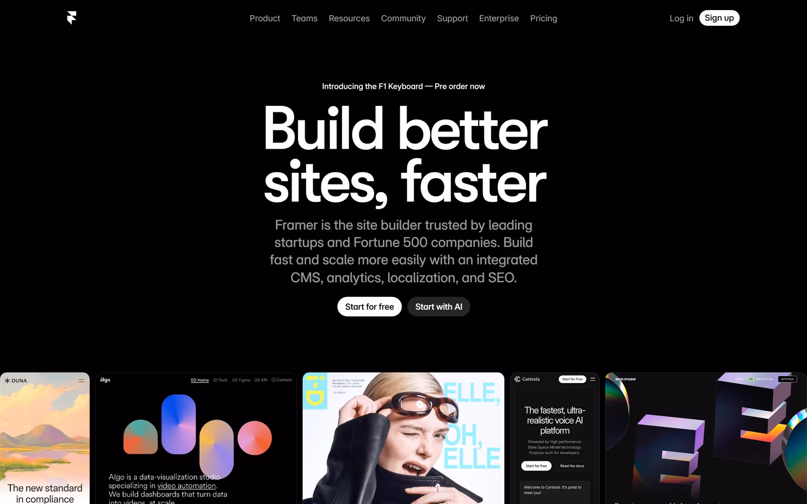 Framer — Dark Mode SaaS website design