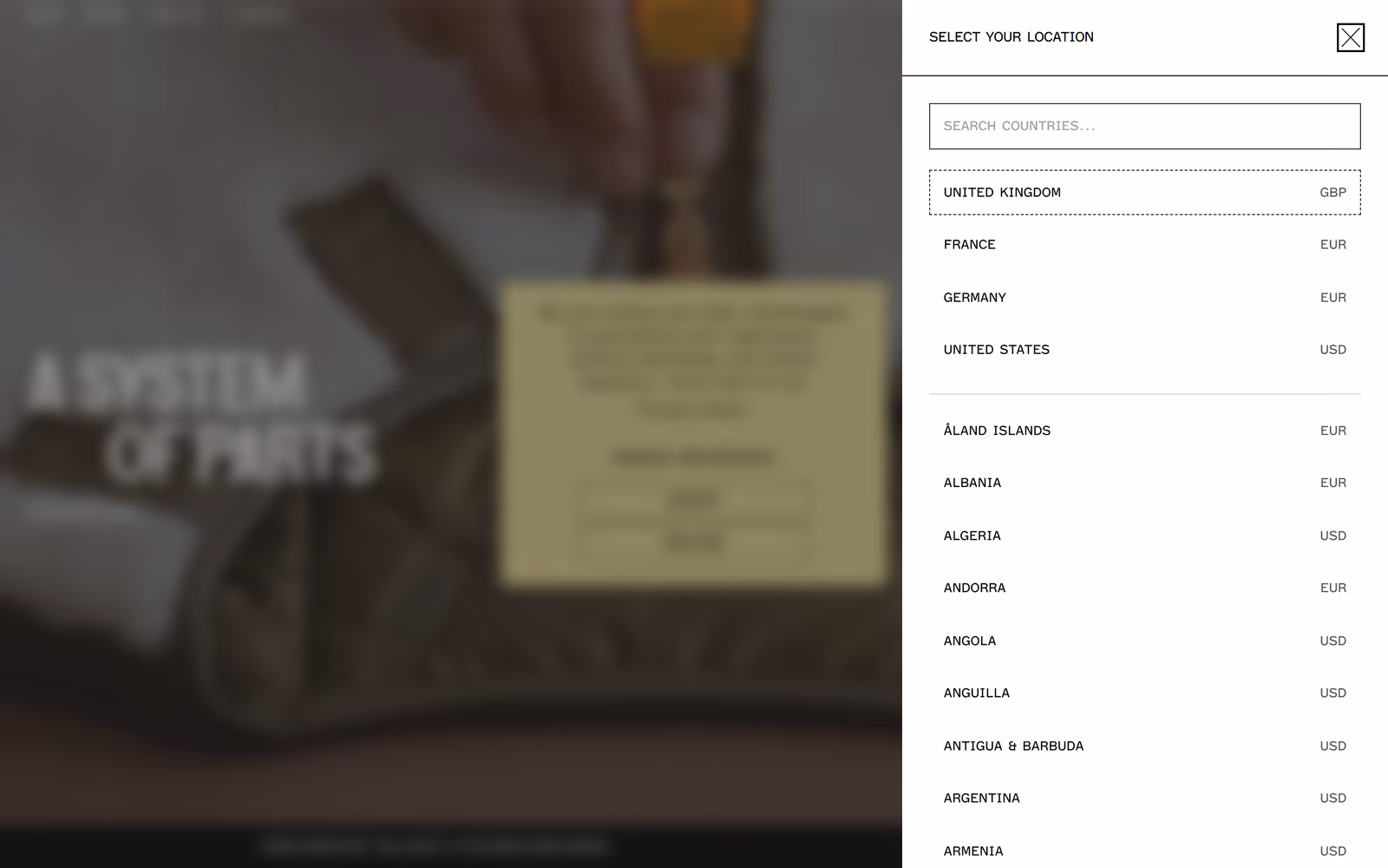 Marfa Stance — Dark Mode E-commerce website design