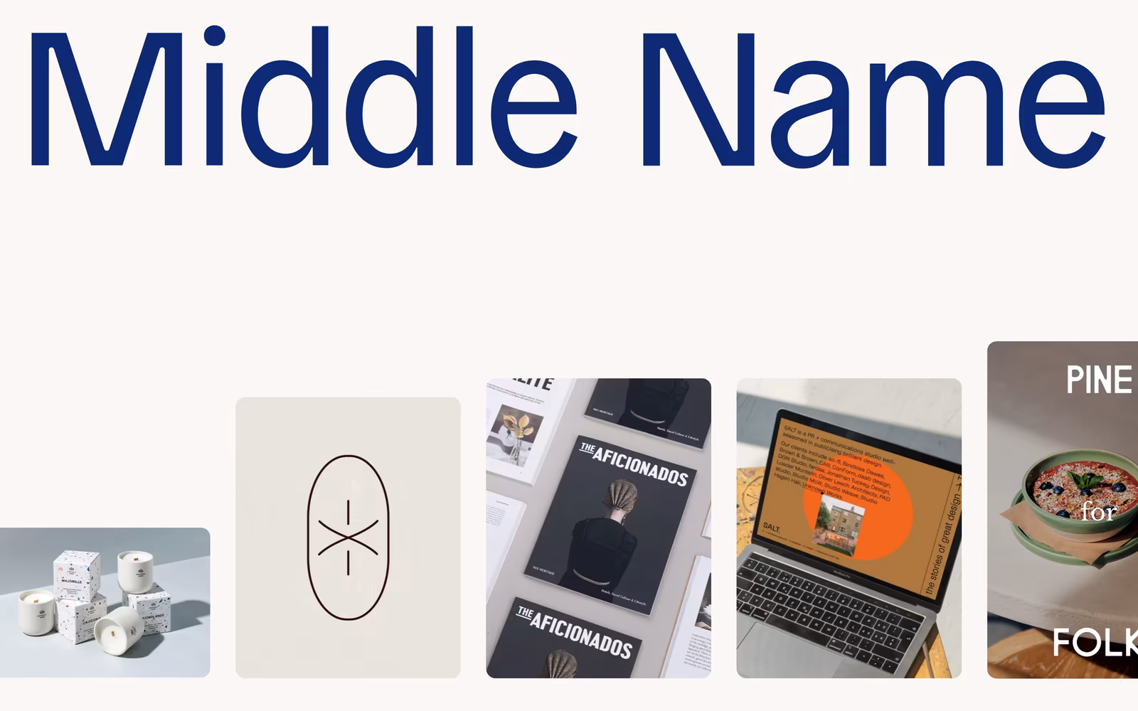 Middle Name — Minimalist Studio website design