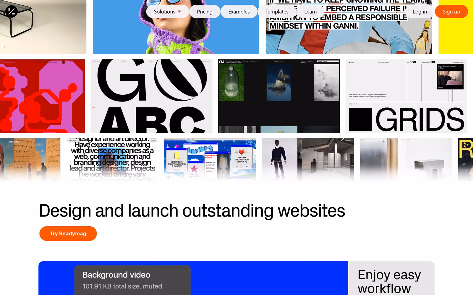 Readymag — Editorial SaaS website design