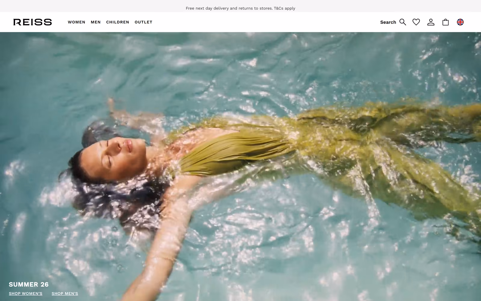 Reiss — Minimalist E-commerce website design