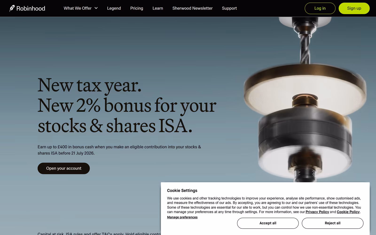 Robinhood — Editorial SaaS website design